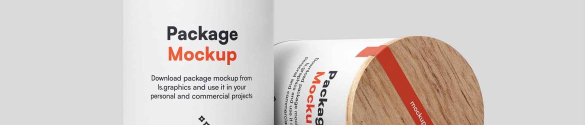 Free Cylinder Wooden Cap Tin Can Mockup (PSD)
