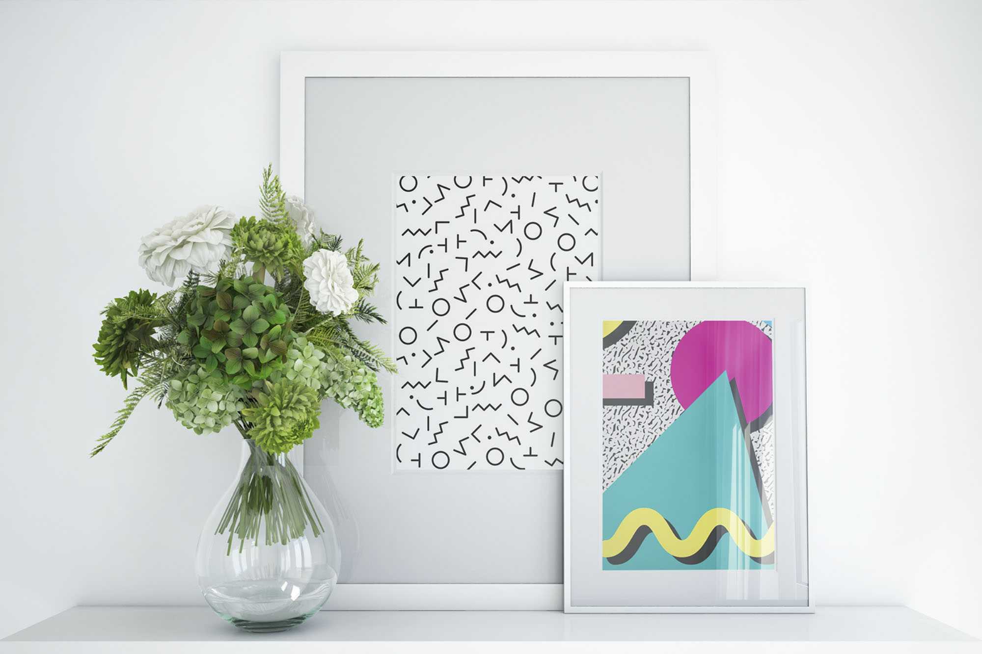Free Double Photo Frame Mockup (PSD)