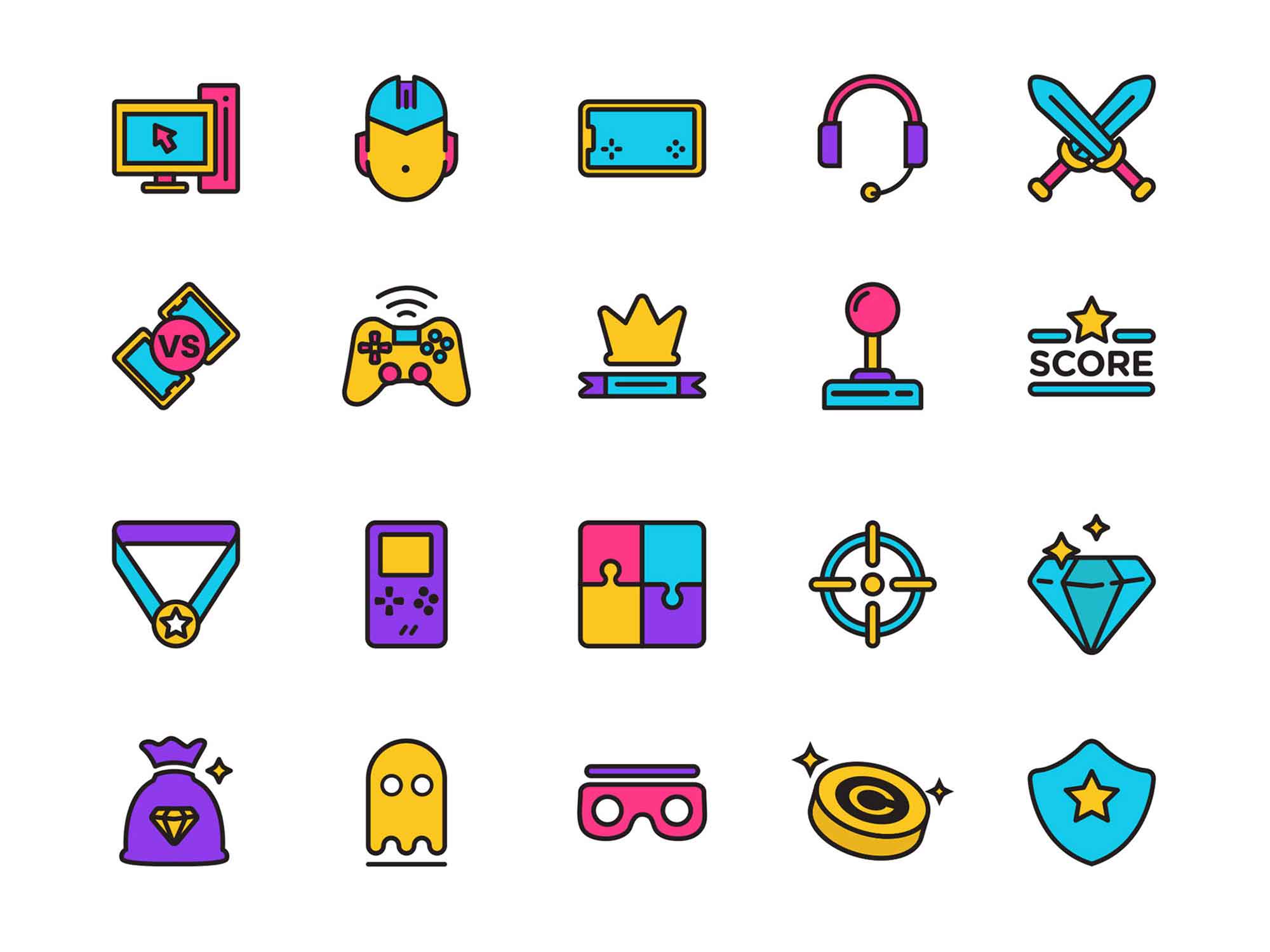 Free Esport Vector Icons (AI)
