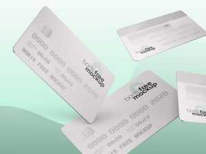 Free Flying Credit Cards Mockup (PSD)
