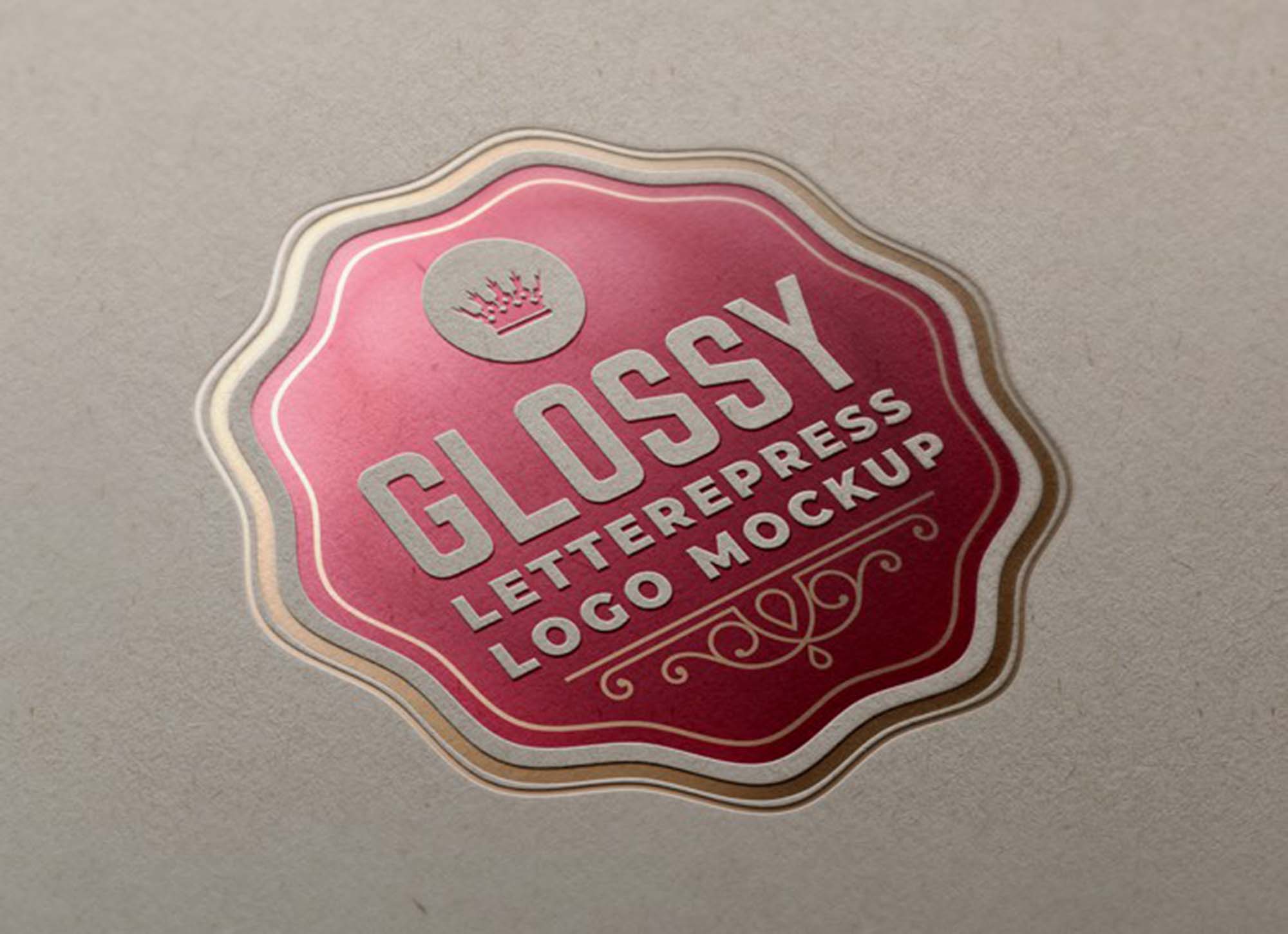Free Glossy Foil Letterpress Logo Mockup (PSD)