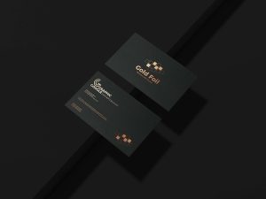 Free Gold Foil Business Card Mockup (PSD)