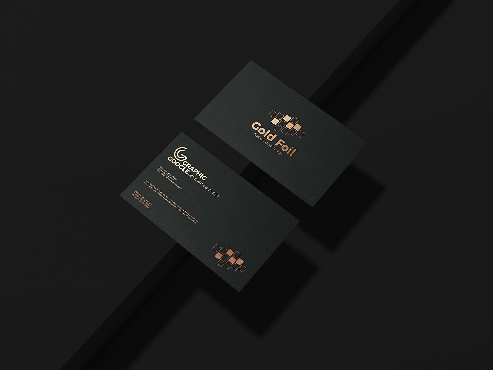 Free Gold Foil Business Card Mockup (PSD)