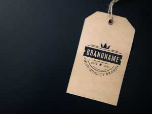 Free Handmade Tag Logo Mockup (PSD)