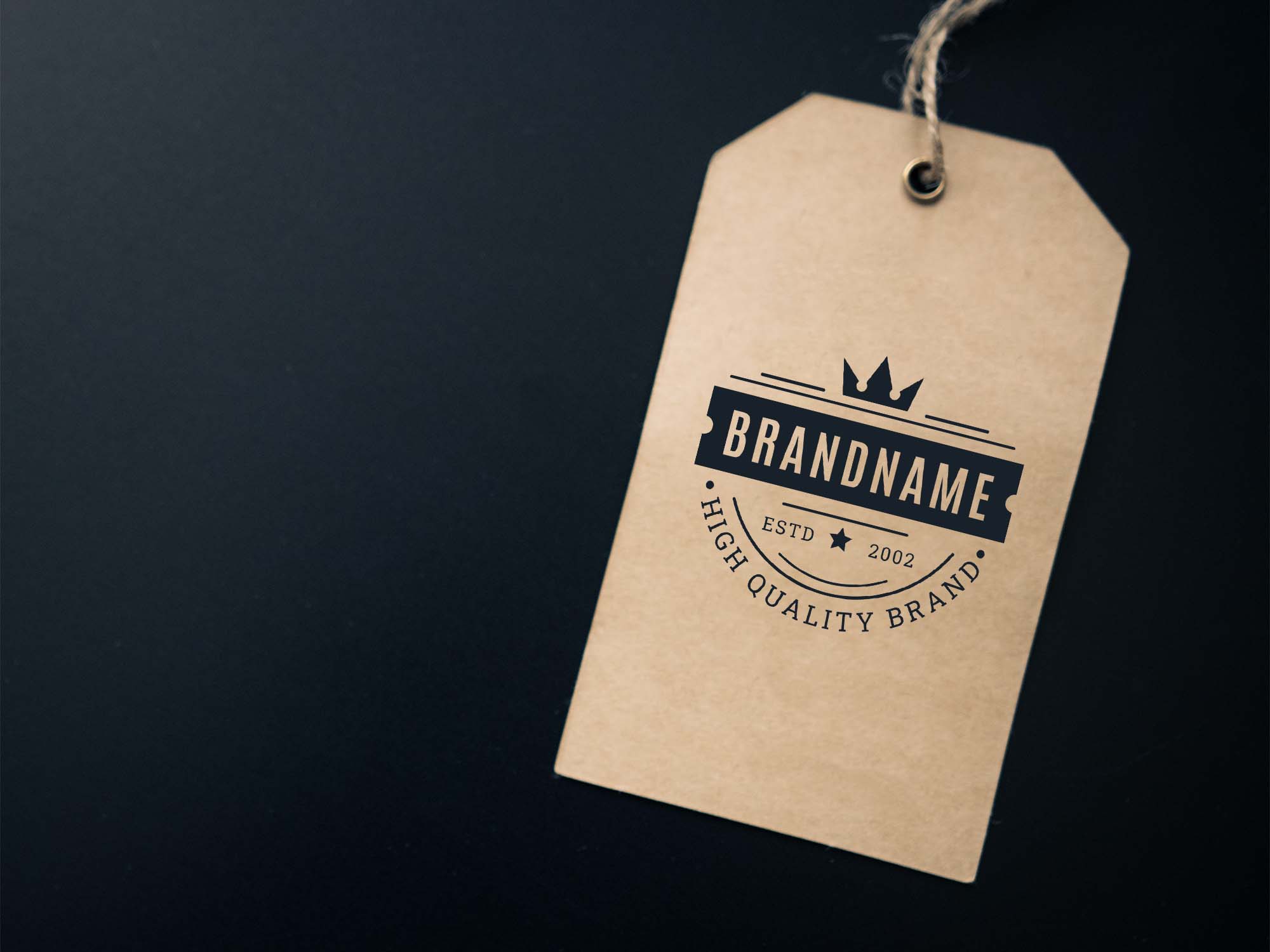 Free Handmade Tag Logo Mockup (PSD)