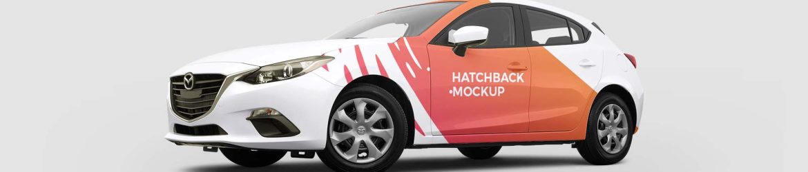 Free Hatchback Car Mockup (PSD)