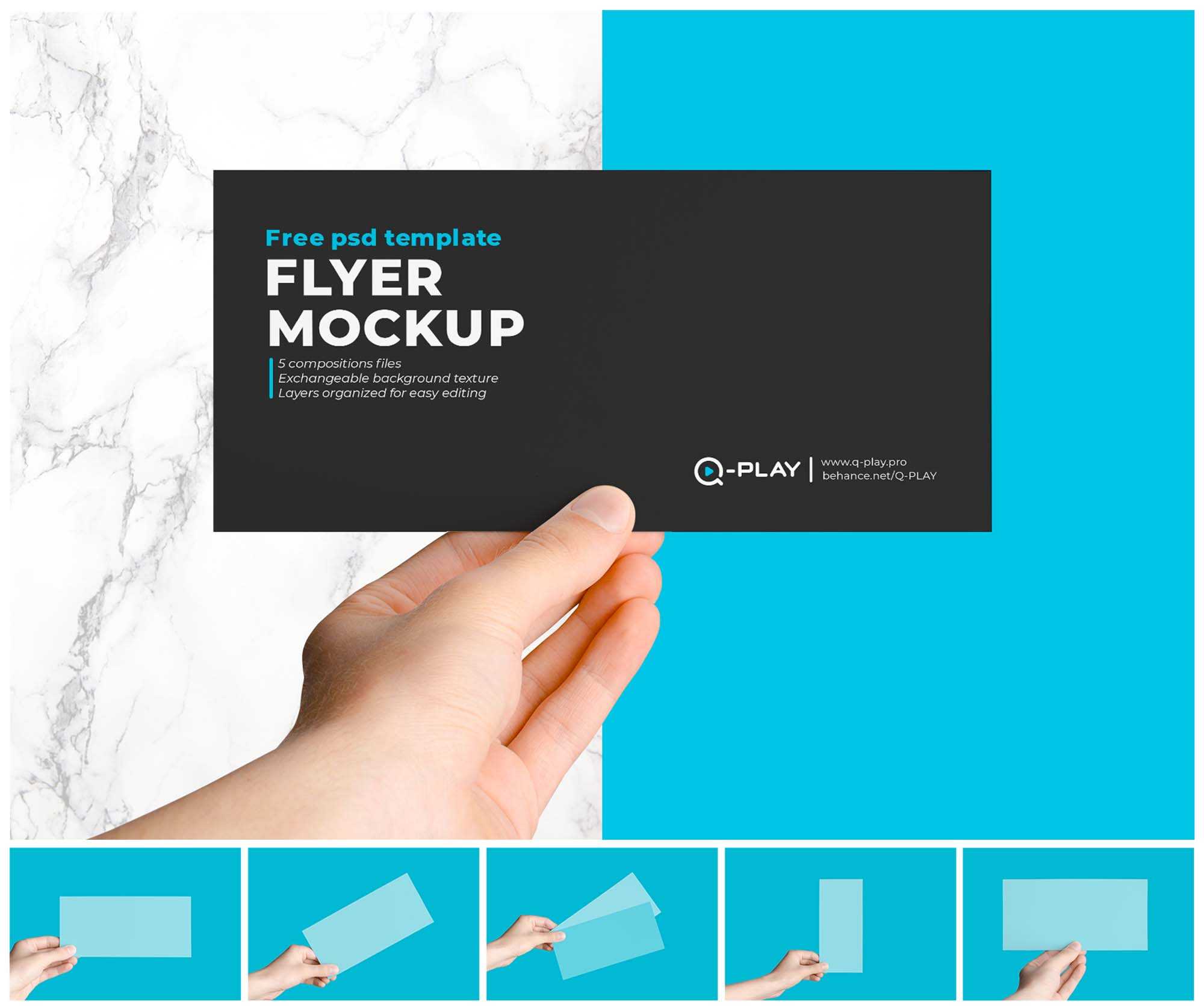 Free Horizontal Flyers Mockup (PSD)