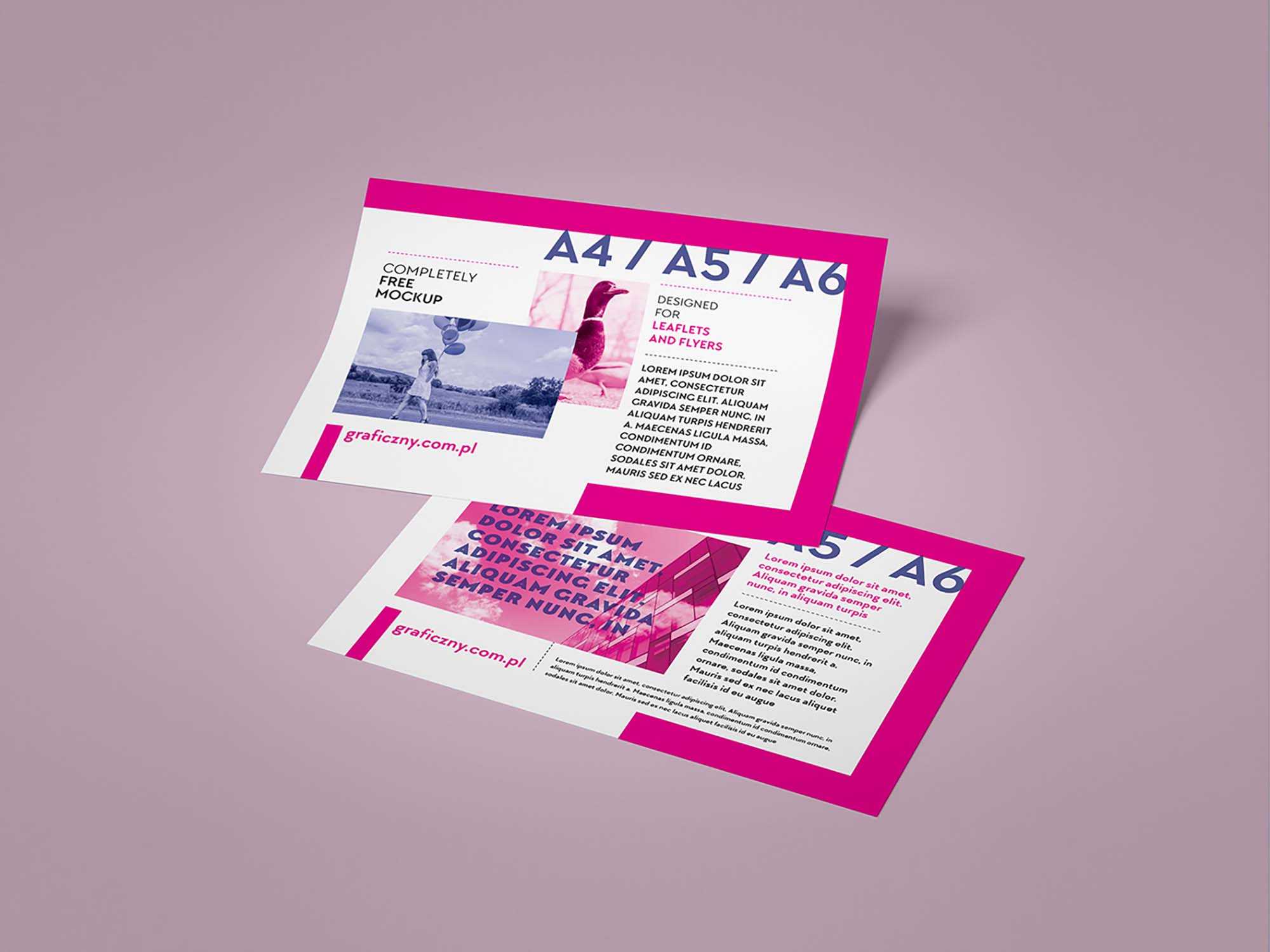 Free Horizontal Leaflet Mockup (PSD)