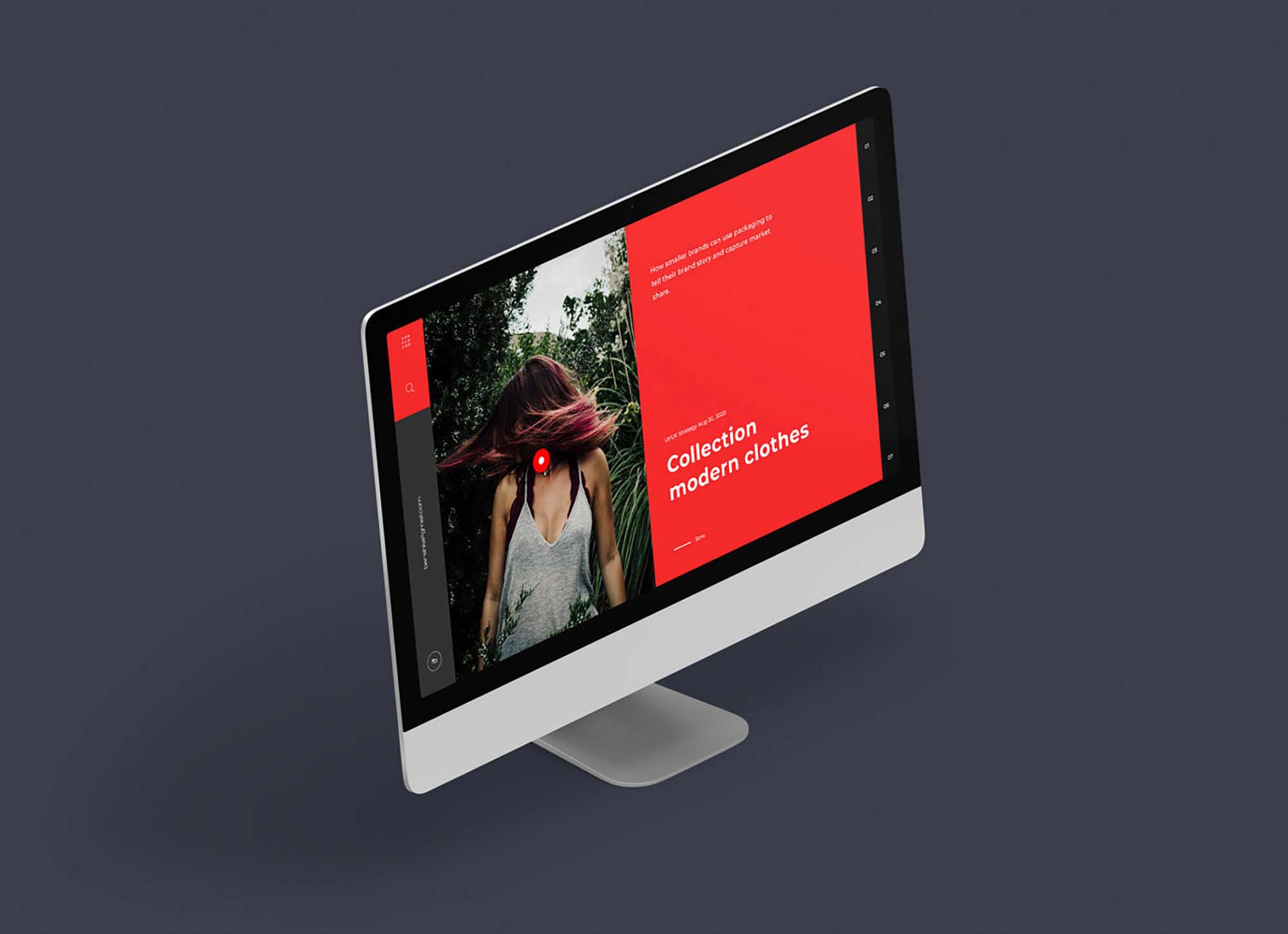 Free iMac Perspective Mockup (PSD)