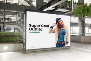 Free Indoor Billboard Digital Ad Mockup (PSD)