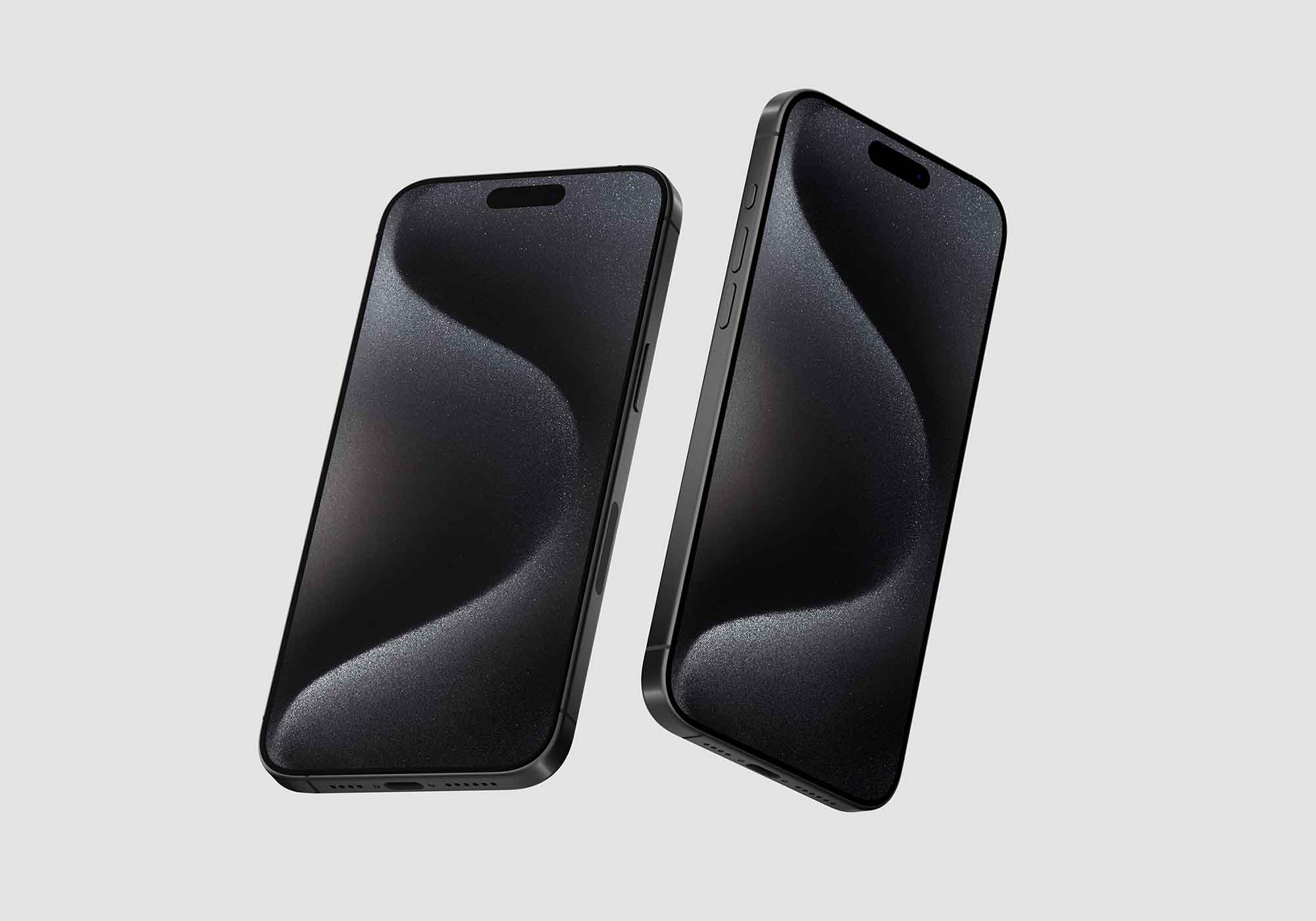 Free iPhone 15 Pro Mockup in PSD