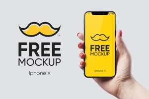 Free iPhone X Held by Hand Mockup (PSD)