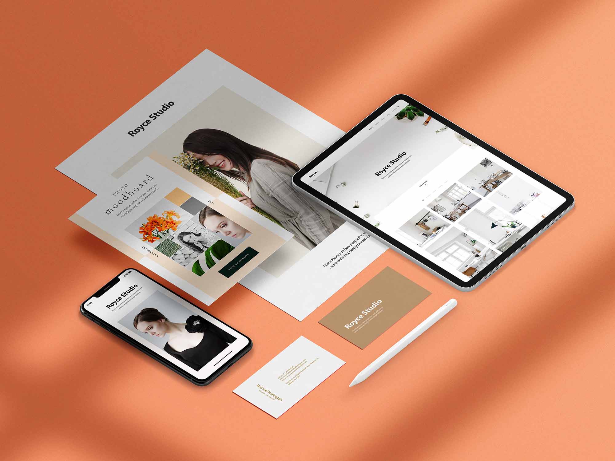 Free Isometric Branding Mockup (PSD)