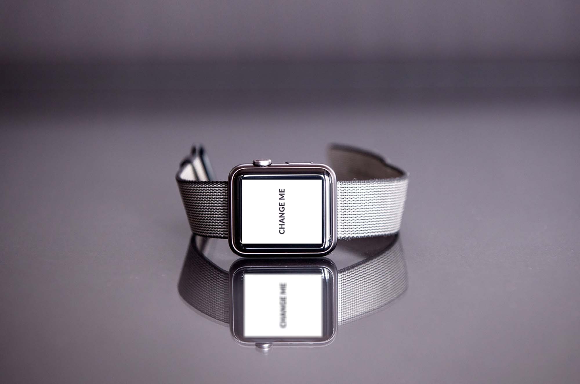 Free iWatch Mockup with Reflection (PSD)