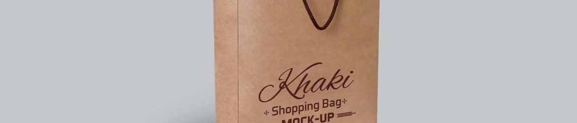 Free Khaki Shopping Bag Mockup (PSD)