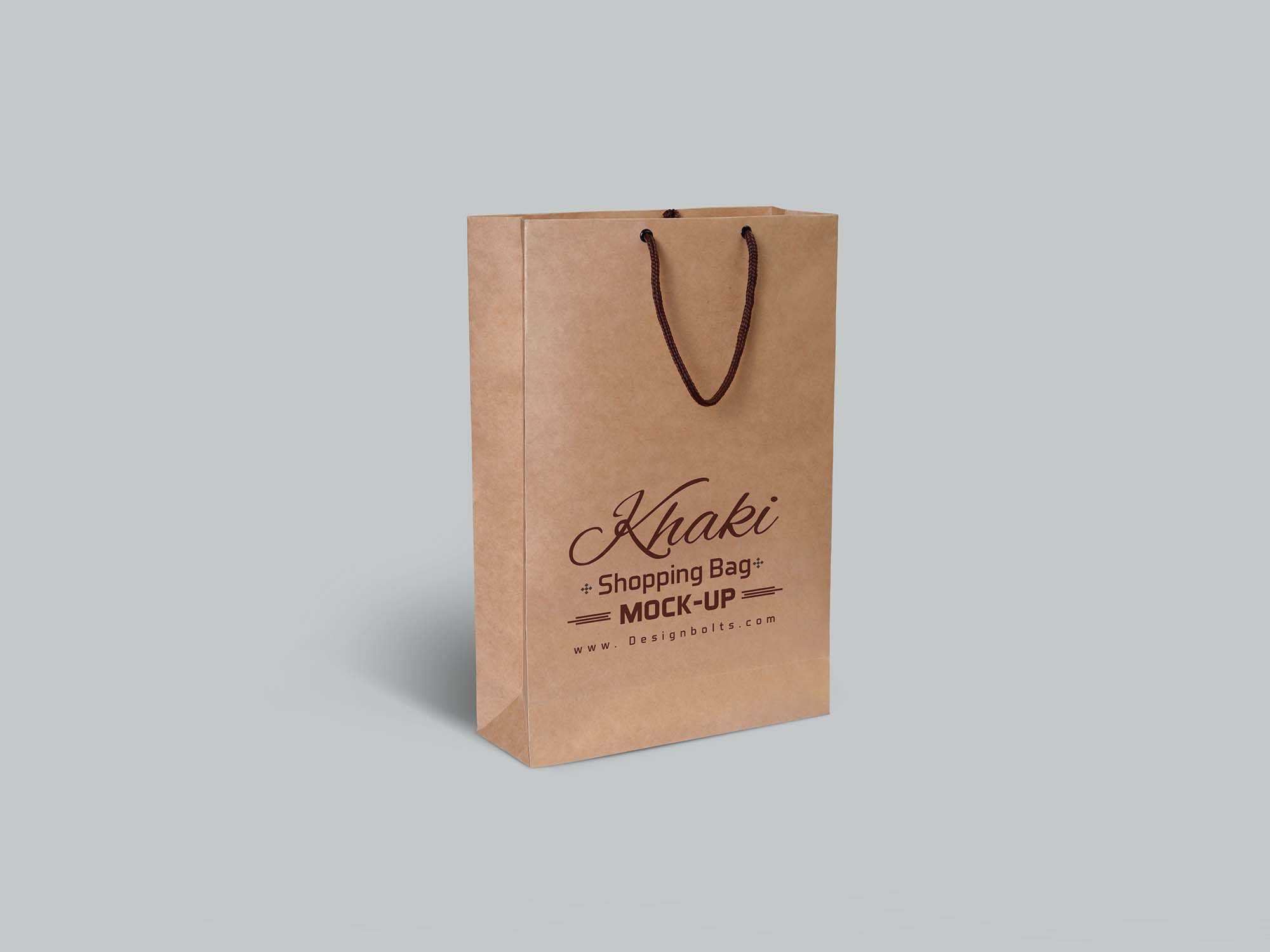 Free Khaki Shopping Bag Mockup (PSD)