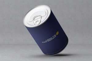 Free Long Tin Can Mockup (PSD)