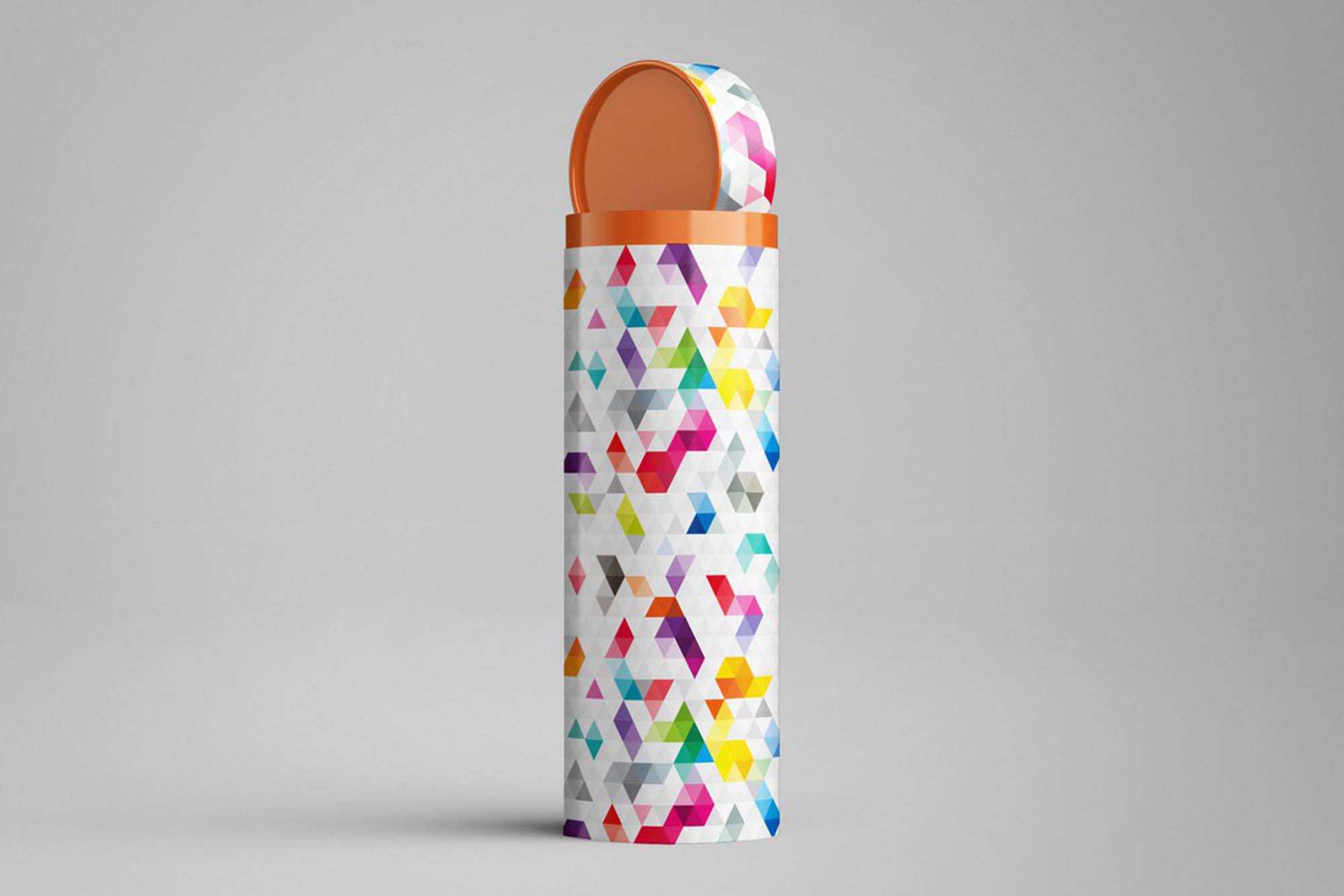 Free Long Tube Packaging Mockup (PSD)
