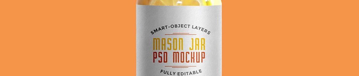 Free Mason Jar Mockup (PSD)