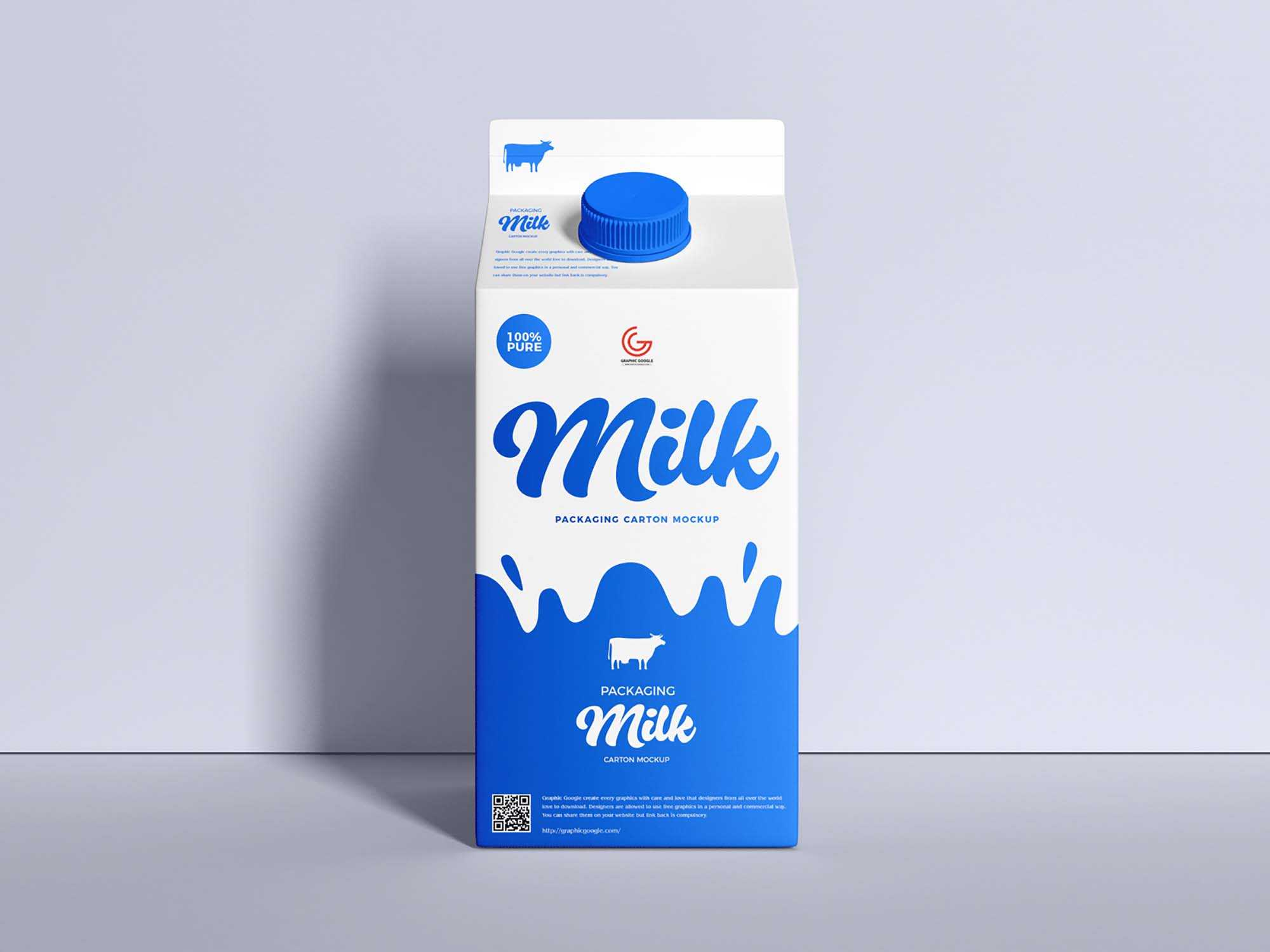 Free Milk Carton Packaging Mockup (PSD)