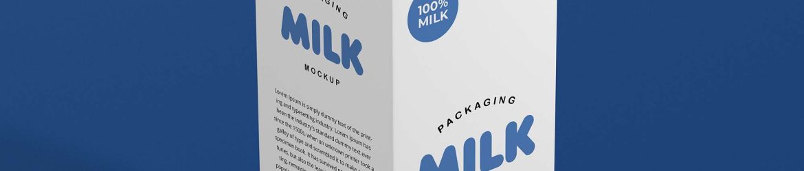 Free Milk Packaging Mockup (PSD)