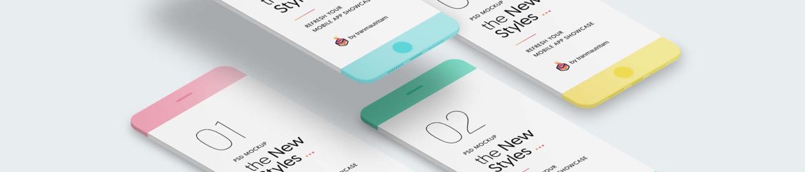 Free Minimalistic Phone Mockups (PSD)