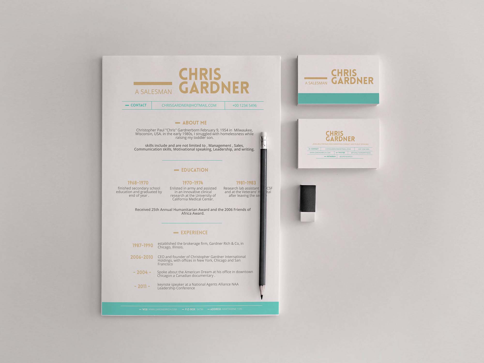 Free Minimalistic Resume Template (PSD)
