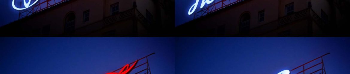 Free Neon Sign Billboard Mockup (PSD)