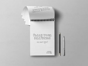 Free Overhead Notebook Mockup (PSD)