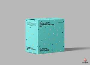 Free Packaging Box Presentation Mockup (PSD)