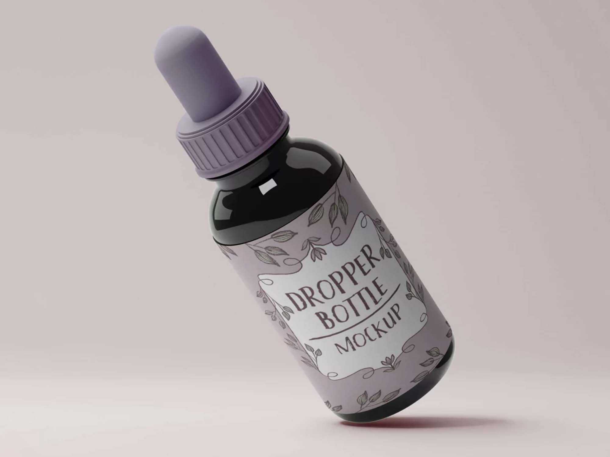 Free Perspective Dropper Bottle Mockup (PSD)