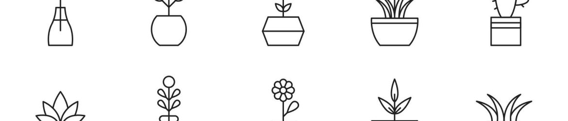 Free Potted Plants Vector Icons (AI)
