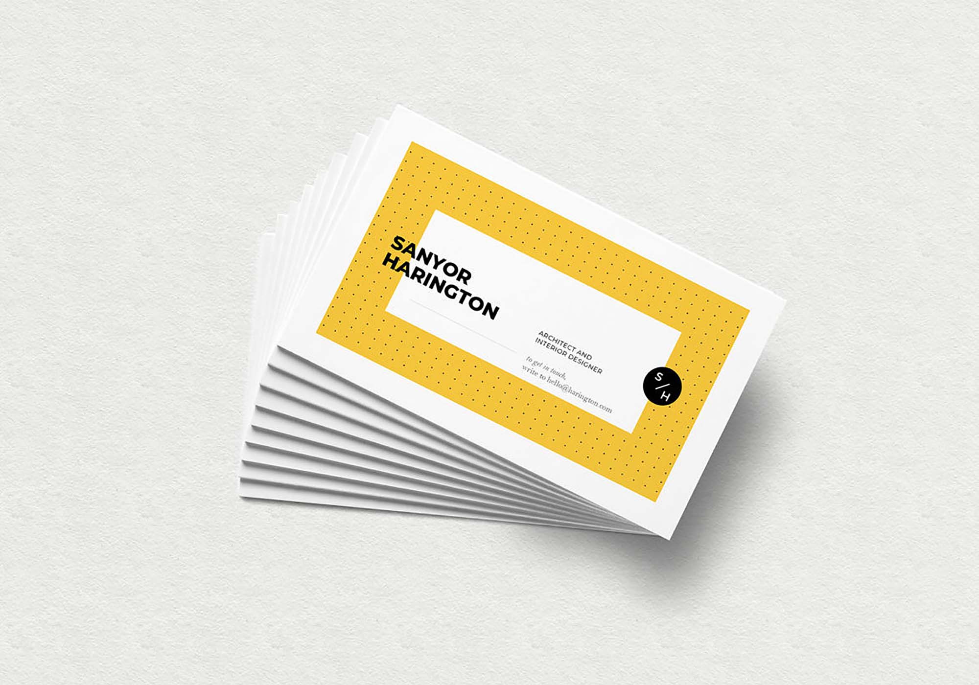 Free Realistic Stacked Business Card Mockup (PSD)