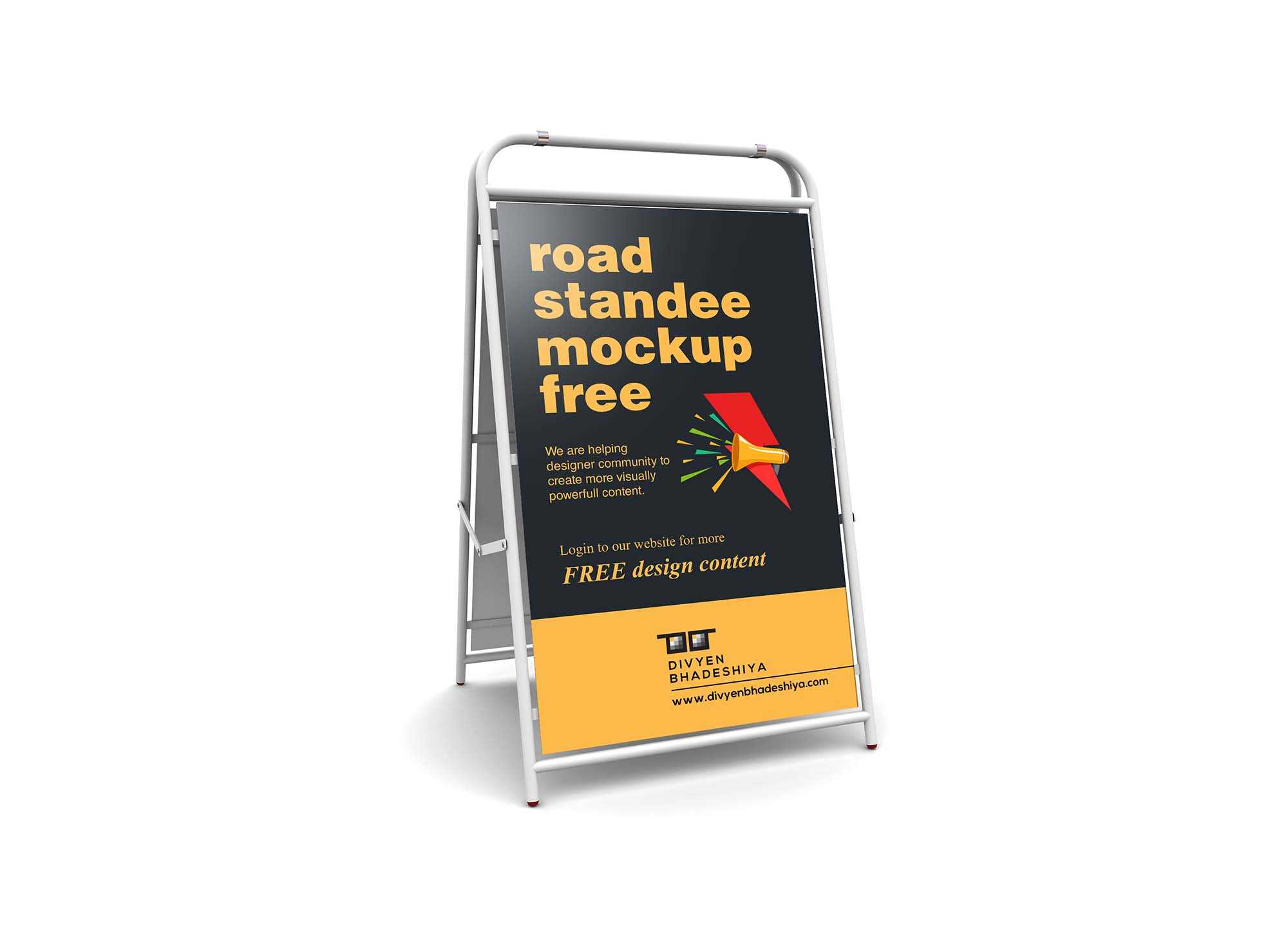 Free Road Standee Mockup (PSD)
