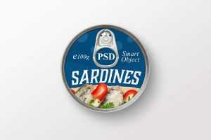 Free Round Tin Can Mockup (PSD)
