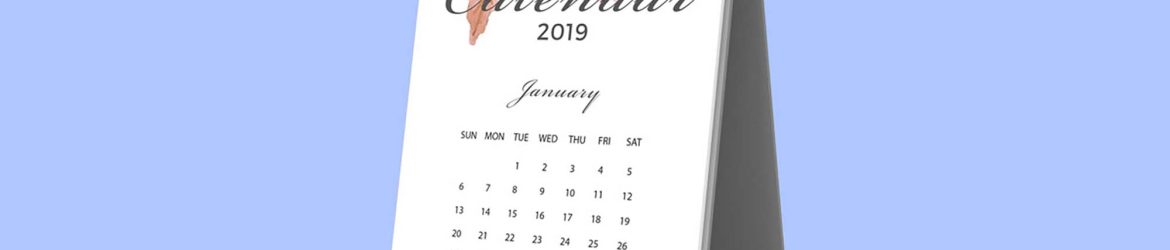 Free Standing Desk Calendar Mockup (PSD)