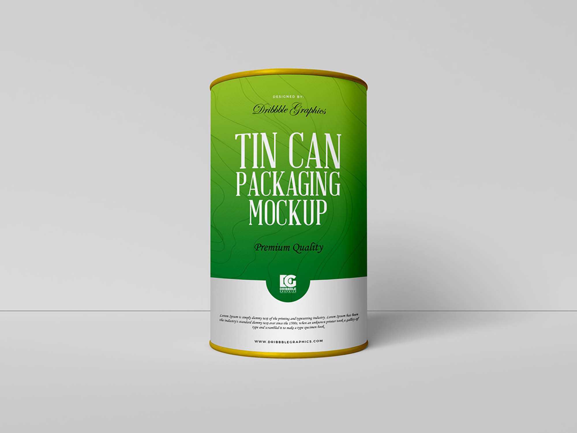 Free Tall Tin Can Mockup (PSD)