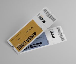 Free Tickets Set Mockup (PSD)