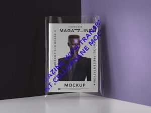 Free Transparent Cover Magazine Mockup (PSD)