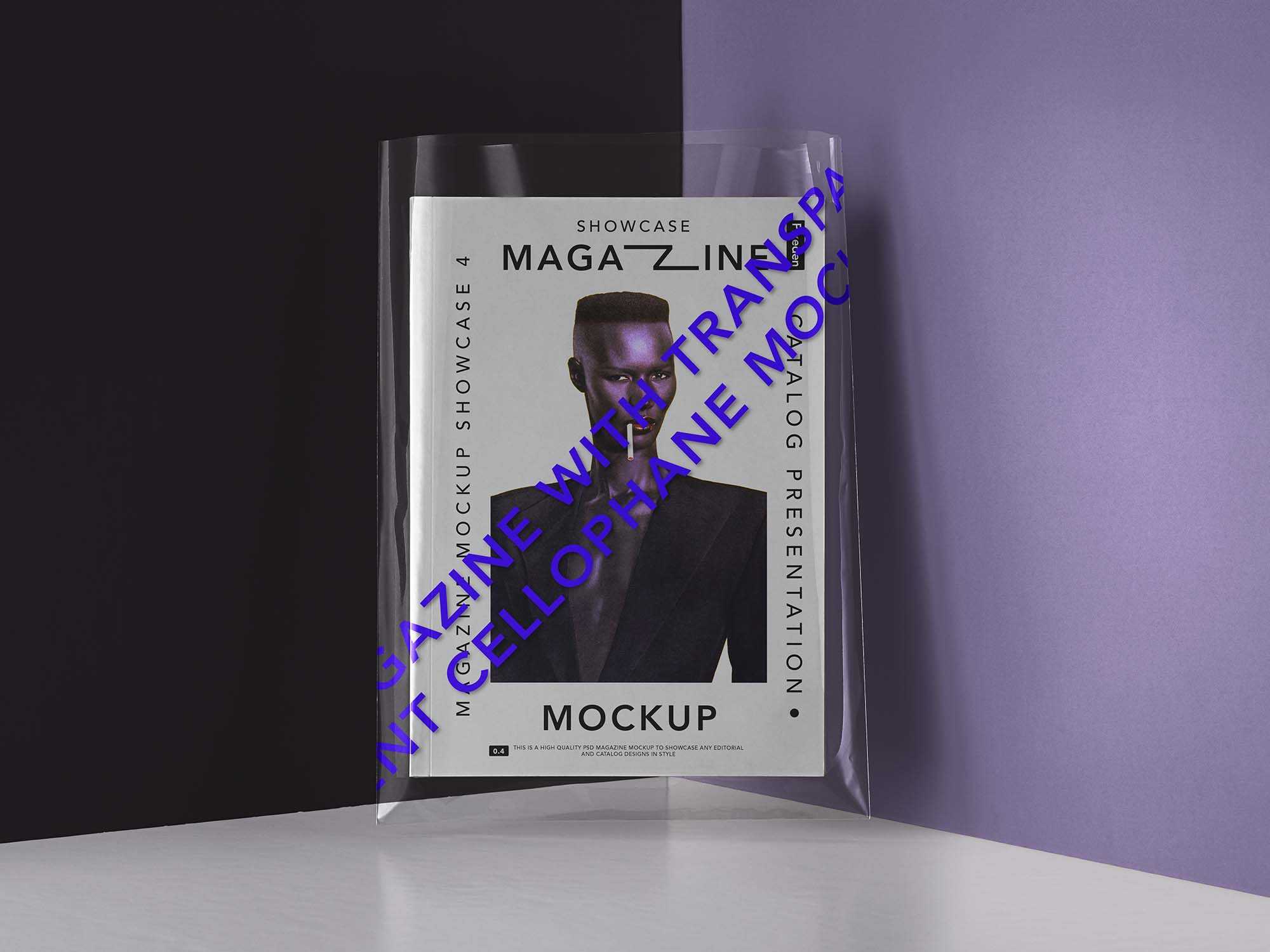 Free Transparent Cover Magazine Mockup (PSD)