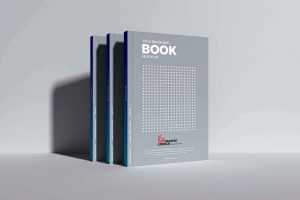 Free Upright Standing Books Mockup (PSD)