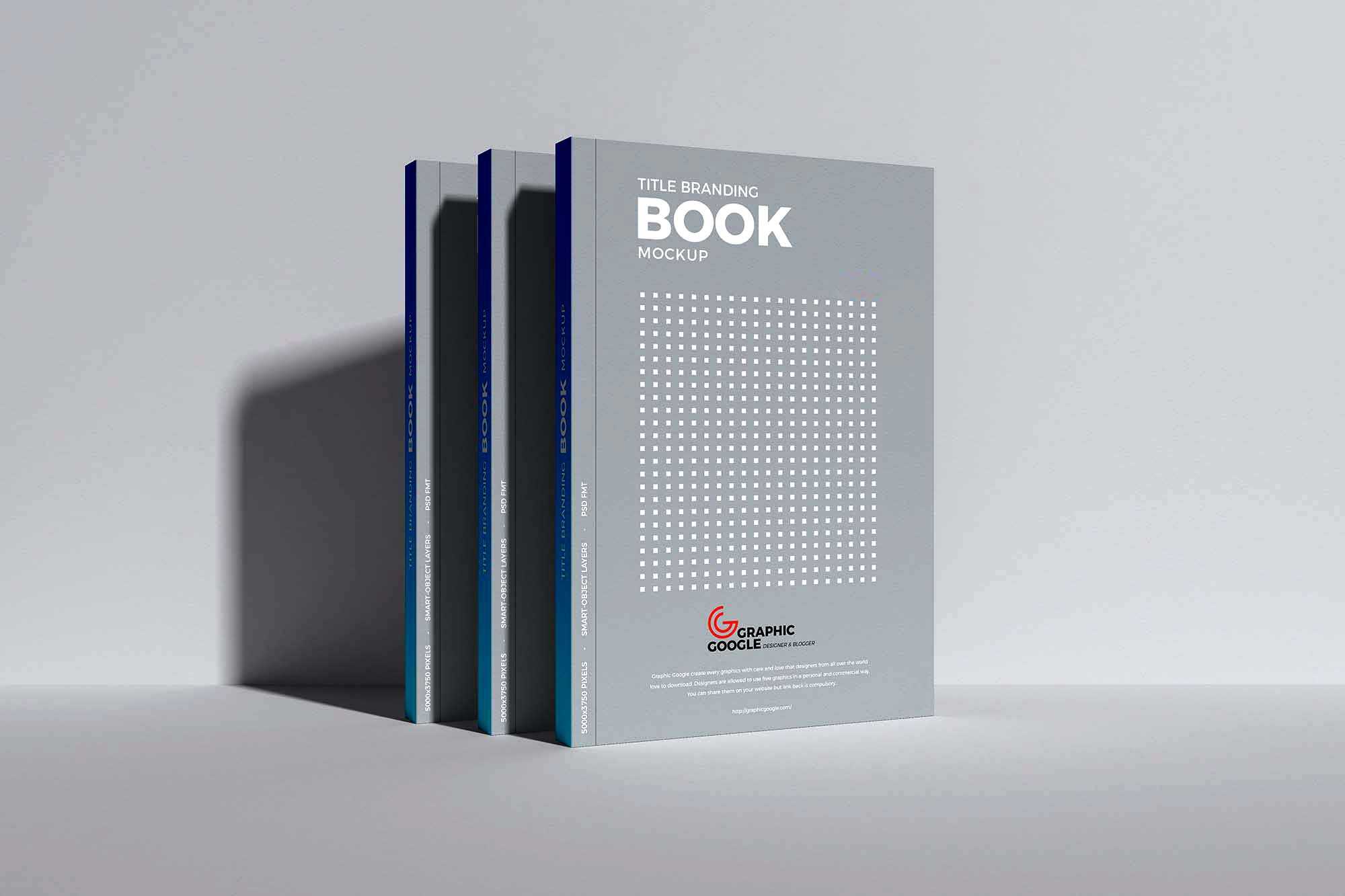 Free Upright Standing Books Mockup (PSD)