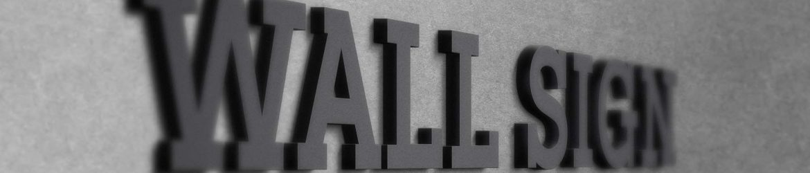 Free Wall Sign Logo Mockup (PSD)