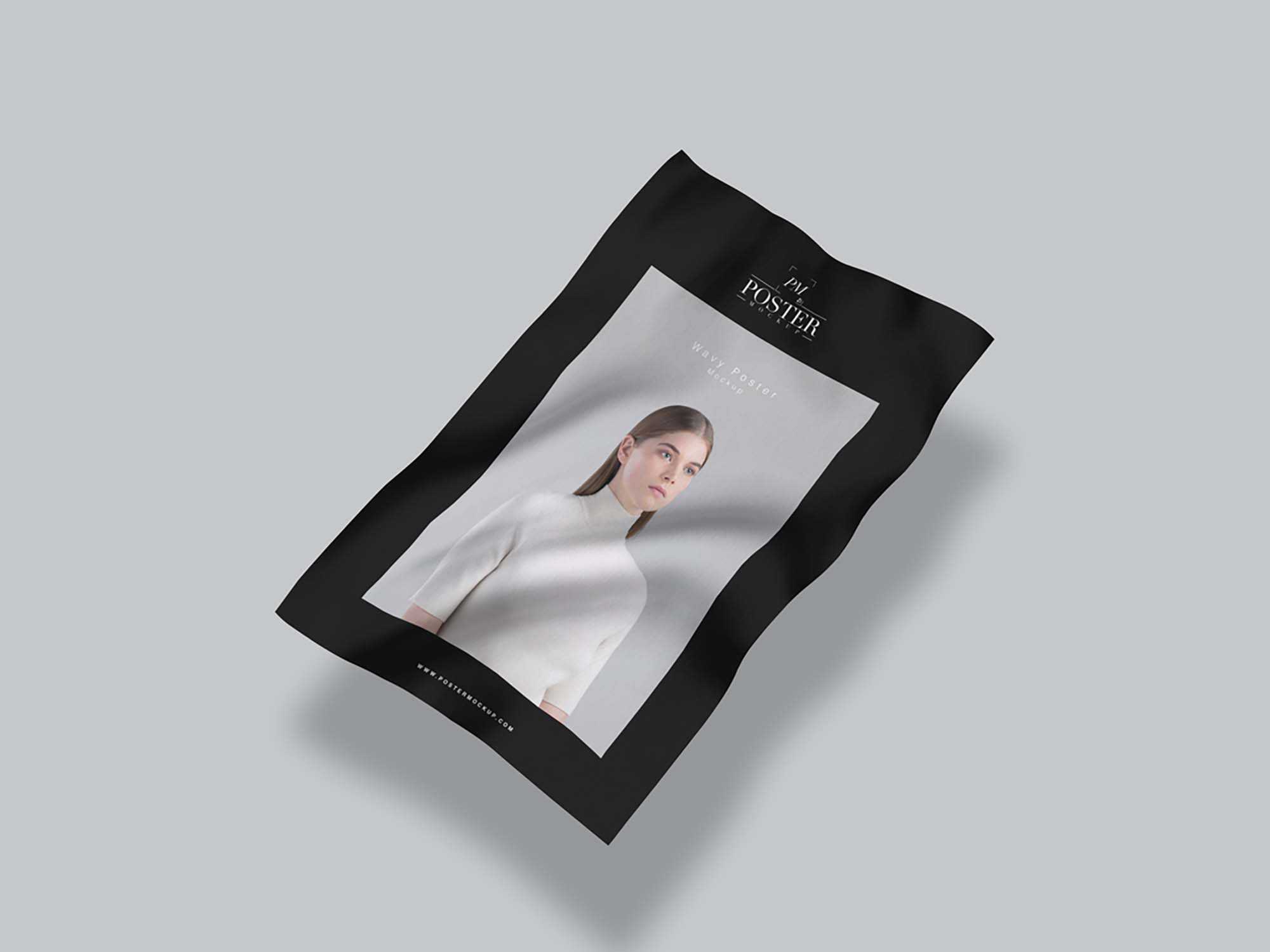 Free Wavy Poster Mockup (PSD)