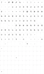 Mapa de caracteres da fonte Freight Train Gangsta
