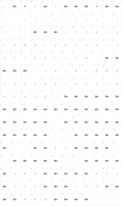 Mapa de caracteres da fonte Freshly Thinking
