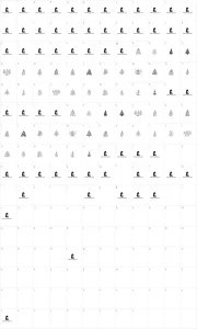 Mapa de caracteres da fonte Fun Christmas Trees