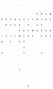 Mapa de caracteres da fonte Futhark AOE