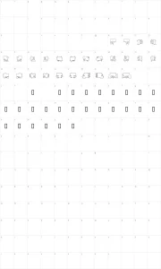 Mapa de caracteres da fonte Future Boxes