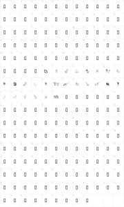 Mapa de caracteres da fonte Gail's Unicorn